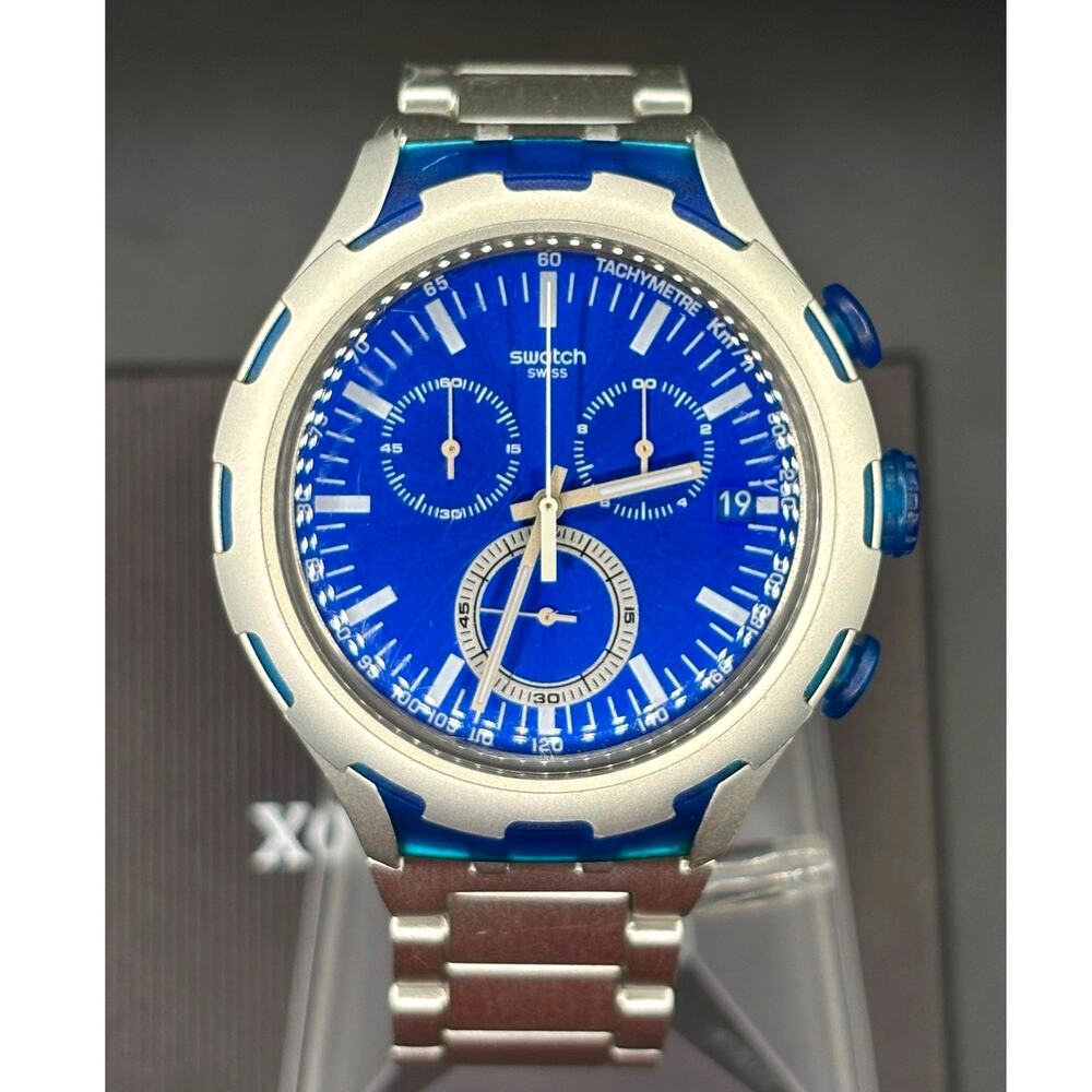 Swatch Irony X-Lite Endless Energy YYS4001AG 45mm Swiss Made Blue Chronograph
